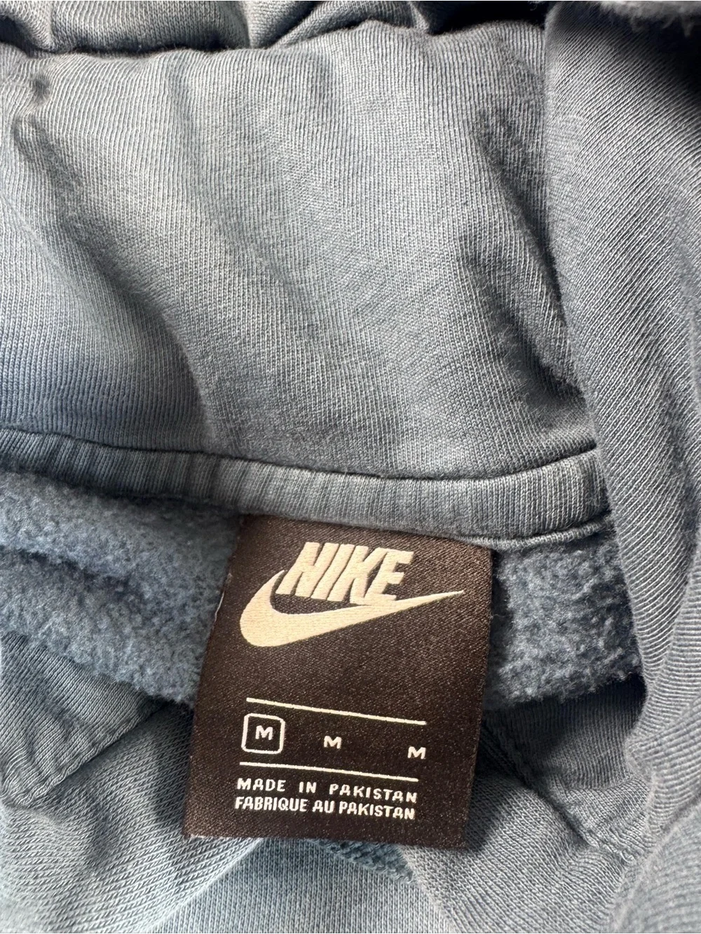 Nike Men's Dusty Blue Pullover Hoodie with White Logo